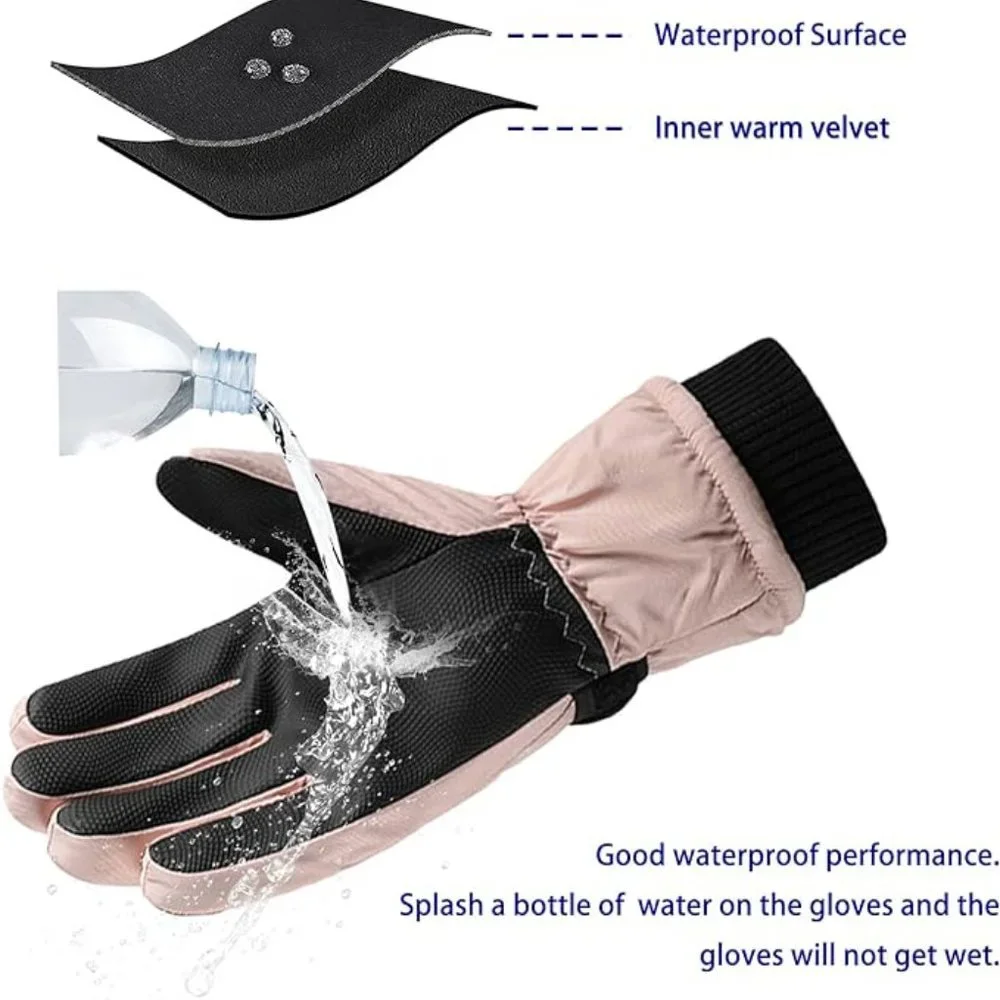 Women winter ski gloves